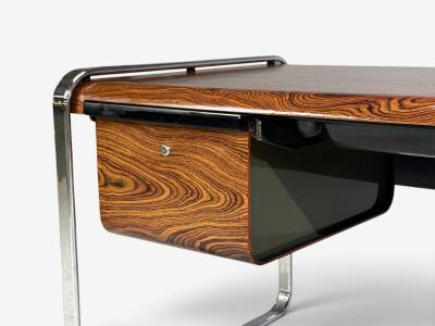Herman Miller Peter Protzman Unique Writing Desk Zebrawood Chrome USA 1970s