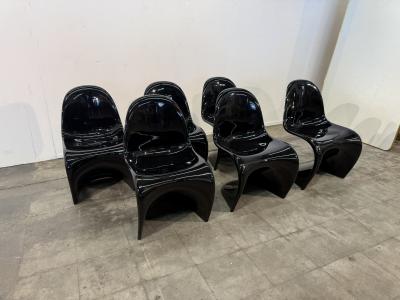 Herman Miller Set of Six S Chairs by Verner Panton for Herman Miller 1970s