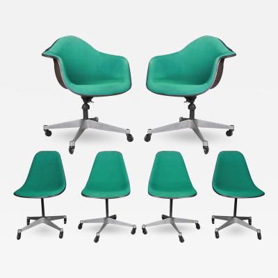 Herman Miller - Six Vintage Eames Herman Miller Swivel Shell