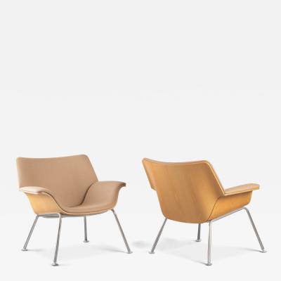 Herman Miller Swoop Plywood Lounge Chairs in Wool Ash by Brian Kane for Herman Miller Pair