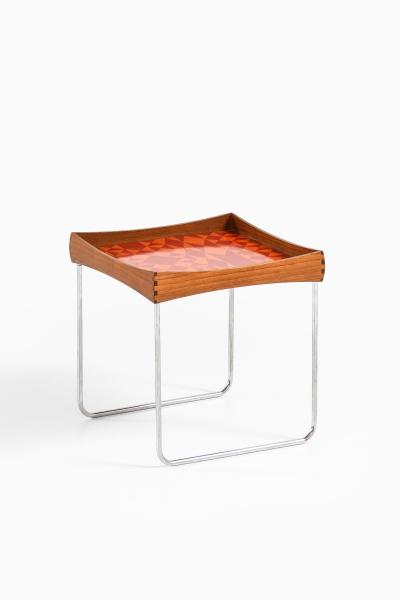 Hermann Bongaard Side Table in Steel and Teak by Hermann Bongaard 1960s