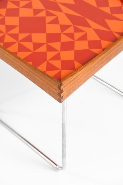Hermann Bongaard Side Table in Steel and Teak by Hermann Bongaard 1960s