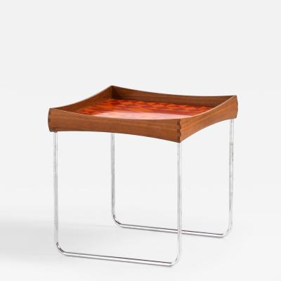 Hermann Bongaard Side Table in Steel and Teak by Hermann Bongaard 1960s