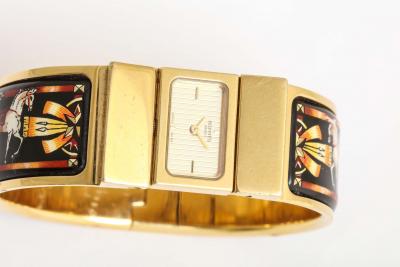 Hermes Equestrian Design Enamel Bangle Watch
