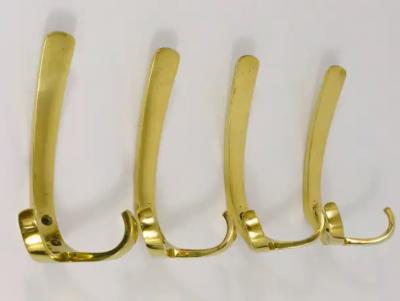 Herta Baller One Mid Century Brass Wall Hook by Herta Baller Vienna Austria 1950s