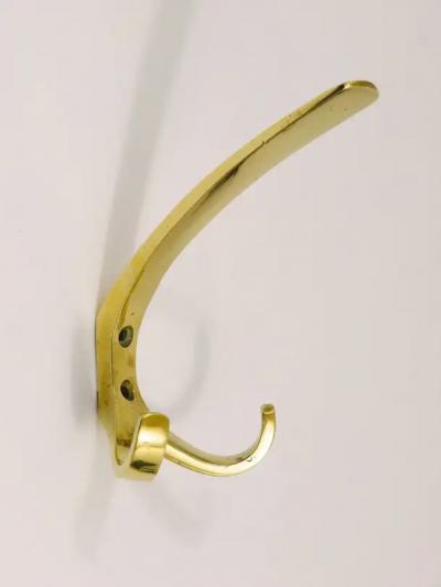Herta Baller One Mid Century Brass Wall Hook by Herta Baller Vienna Austria 1950s