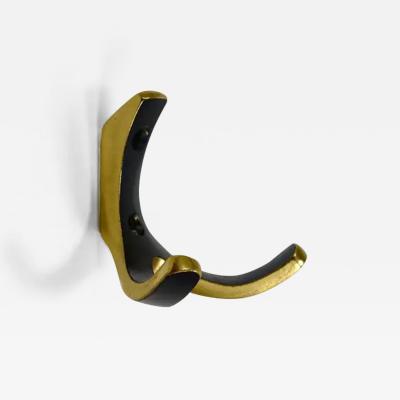 Herta Baller Up to 4 Mid Century Brass Double Wall Hooks by Herta Baller Austria 1950s