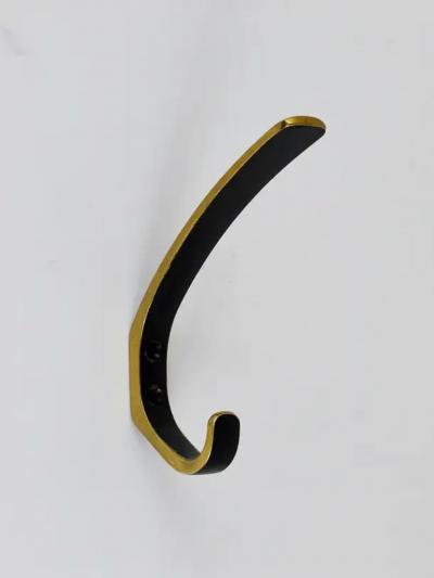 Herta Baller Up to 6 Mid Century Brass Wall Coat Hooks by Herta Baller Austria 1950s