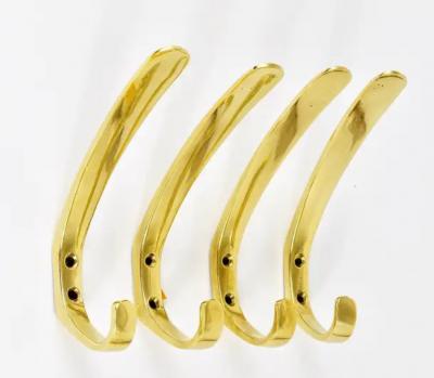 Herta Baller Up to Three Mid Century Brass Wall Coat Hooks by Herta Baller Austria 1950s