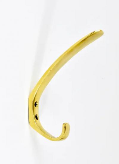 Herta Baller Up to Three Mid Century Brass Wall Coat Hooks by Herta Baller Austria 1950s