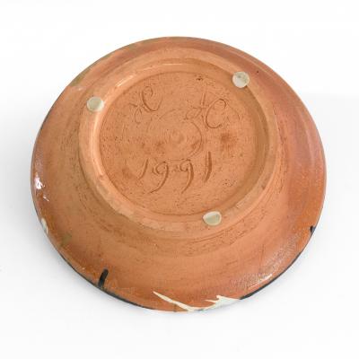 Hertha Hillfon HERTHA HILTON UNIQUE CERAMIC BOWL WITH EYE SWEDEN 1991