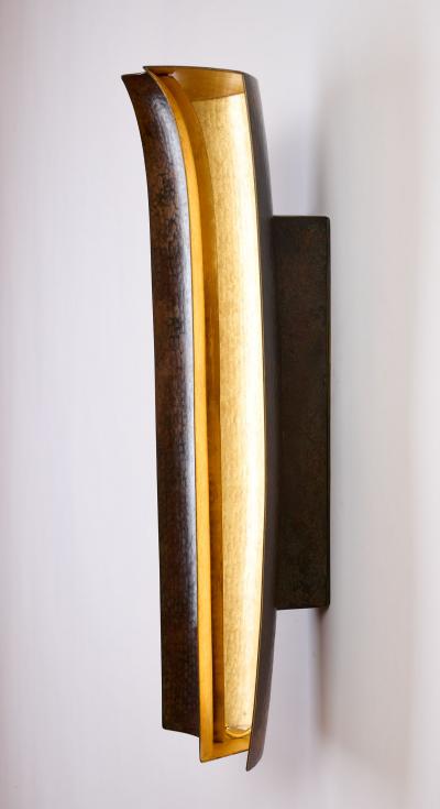 Herv Wahlen Pair of Gold Leaf Sconces by Herve Wahlen France 2021