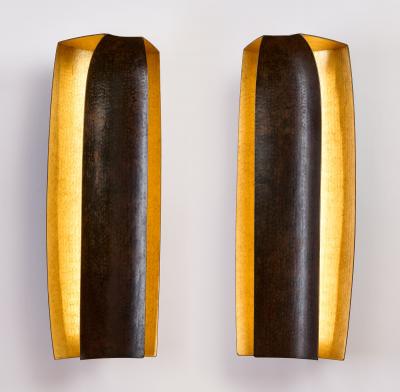 Herv Wahlen Pair of Gold Leaf Sconces by Herve Wahlen France 2021