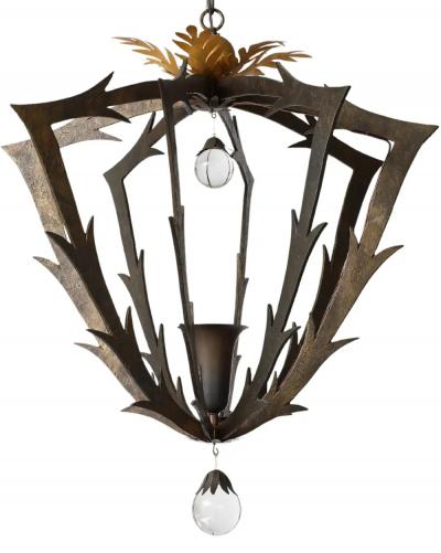 Herv van der Straeten Bronze Chandelier No 47