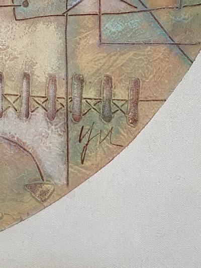 Heshi Yu MODERNIST VILLAGE PAINTING BY HESHI YU