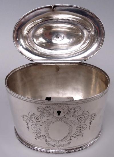Hester Bateman Hester Bateman English Georgian Neoclassical Tea Caddy with Spoon 1784