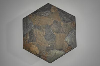 Hexagonal Coffee Table with Stone Top Europe Mid 20th Century