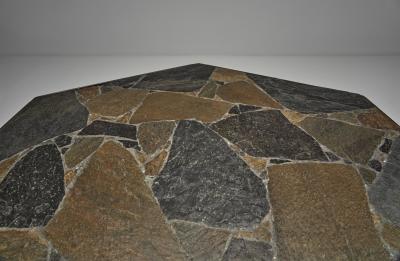 Hexagonal Coffee Table with Stone Top Europe Mid 20th Century