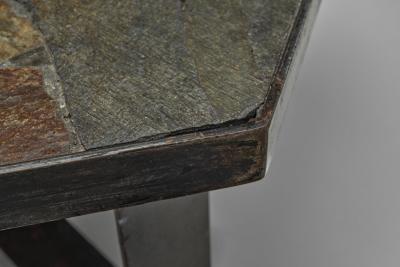 Hexagonal Coffee Table with Stone Top Europe Mid 20th Century