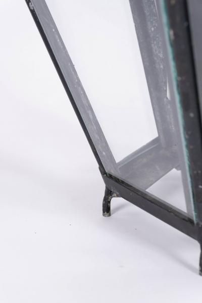 Hexagonal Glass Paneled Domed Verdigris Green Copper Lantern