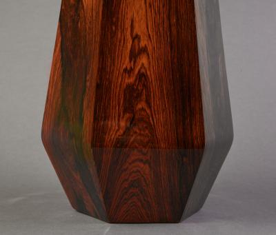 Hexagonal Tall Vessel in Beautifully Grained Veneered Wood