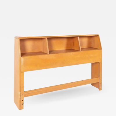 Heywood Wakefield Mid Century Maple Full Storage Headboard in Wheat