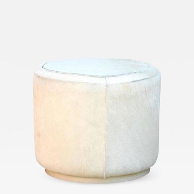 Hide Covered Cylinder Ottoman Stool