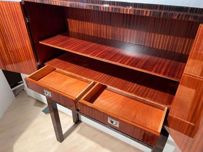High Art Deco Cabinet Macassar Veneer Mahogany France circa 1930