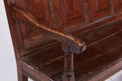 High Back Oak Tavern Bench