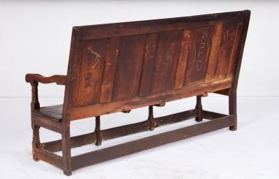 High Back Oak Tavern Bench