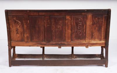 High Back Oak Tavern Bench
