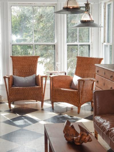 High Back Rattan Armchairs