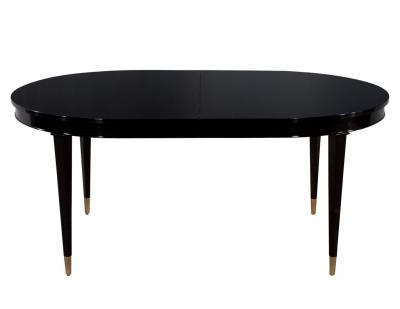 High Gloss Black Lacquered Mahogany Dining Table