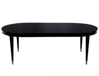 High Gloss Black Lacquered Mahogany Dining Table