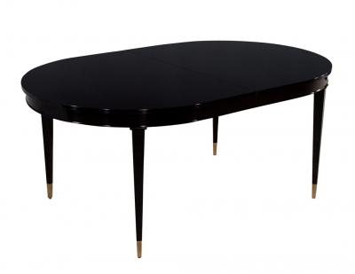 High Gloss Black Lacquered Mahogany Dining Table