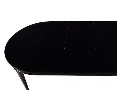High Gloss Black Lacquered Mahogany Dining Table