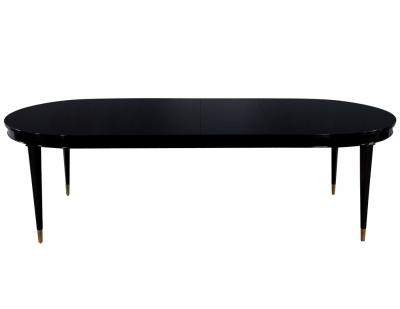 High Gloss Black Lacquered Mahogany Dining Table