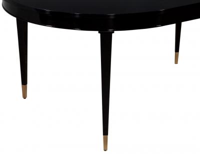High Gloss Black Lacquered Mahogany Dining Table