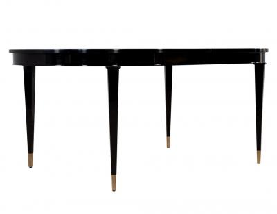 High Gloss Black Lacquered Mahogany Dining Table