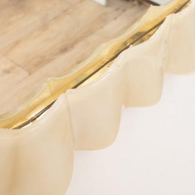 High Gloss Creamy Murano Glass Mirror