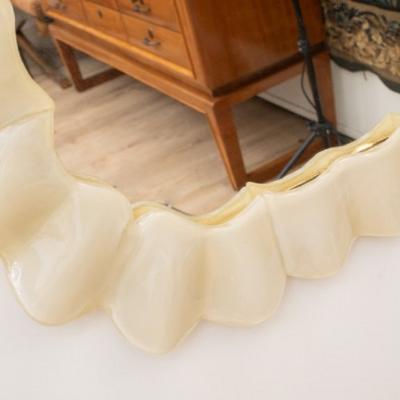 High Gloss Creamy Murano Glass Mirror