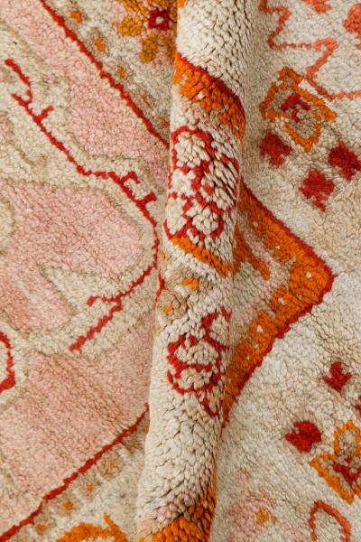 High Quaity Antique Turkish Oushak Botanic Handwoven Wool Rug