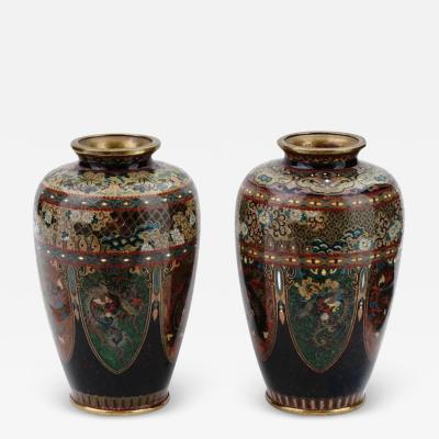 High Quality Japanese Meiji Cloisonne Enamel Vases