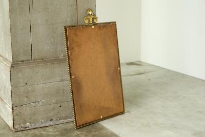 High Quality Neoclassical Louis XVI Style Mirror in Patinated Brass 1960s