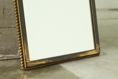 High Quality Neoclassical Louis XVI Style Mirror in Patinated Brass 1960s
