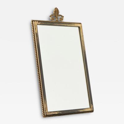 High Quality Neoclassical Louis XVI Style Mirror in Patinated Brass 1960s
