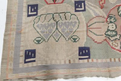 High Quality Vintage Bessarabian Abstract Handmade Rug
