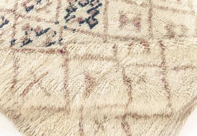 High Quality Vintage Moroccan Rug in Beige Blue Purple