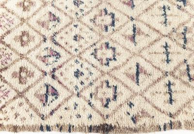 High Quality Vintage Moroccan Rug in Beige Blue Purple