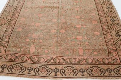 High Quality Vintage Samarkand Khotan Botanic Handmade Wool Carpet